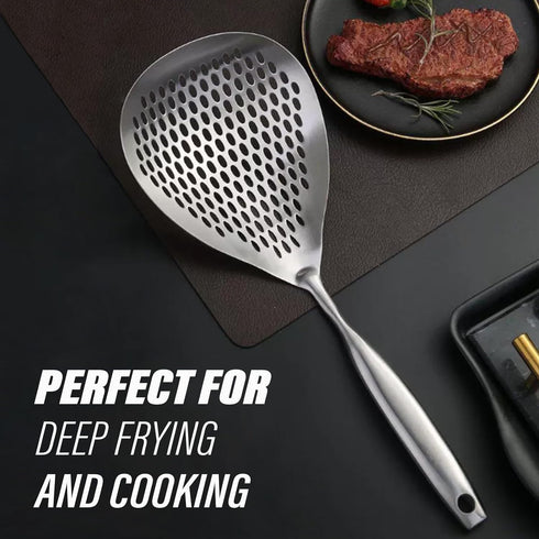 KAYCROWN Skimmer Slotted Spoon, 304 Stainless Steel Ladle/Strainer for Cooking and Frying, Pasta Strainer/Frying Spoon for Kitchen and Colander...