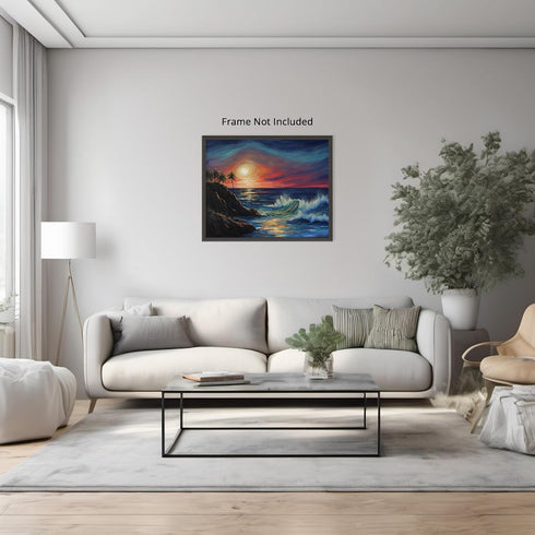 Posterizer 1 pcs- beach and the sea-abstract art 13-Landscape & Nature Art-Floral Botanical Art- Decor for Home & Office- unframed wall art...