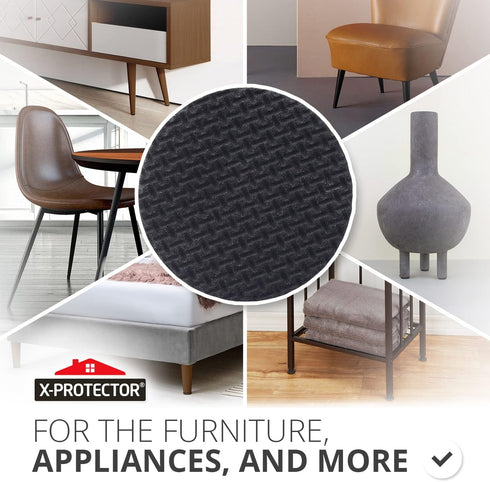X-PROTECTOR Non Slip Furniture Pads - 8 pcs Premium Furniture Grippers 2"! Self-Adhesive Rubber Feet Furniture Feet - Ideal Non Skid Furniture Pad...
