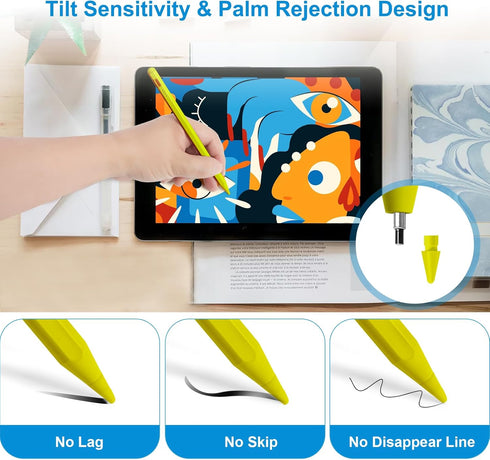 Stylus Pen for iPad 9th&10th Generation, Apple Pencil with Palm Rejection, Stylus Pen Compatible with 2018-2024 Apple iPad 10/9/8/7 Gen/iPad Pro 1...