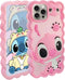 Cases For Phone 14 Pro Max/15 Pro Max Case, Stich Cute 3D Cartoon Cool Soft Silicone Animal Character Waterproof Protector Boys Kids Girls Gifts C...
