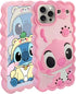 Cases For Phone 14 Pro Max/15 Pro Max Case, Stich Cute 3D Cartoon Cool Soft Silicone Animal Character Waterproof Protector Boys Kids Girls Gifts C...