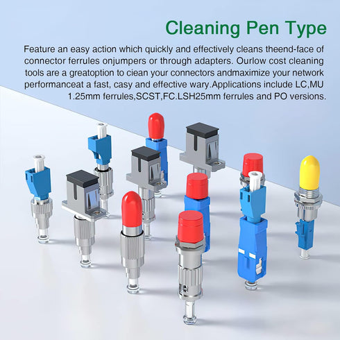 Fiber Optic Cleaner,Fiber Optic connectors Cleaning,Fiber Optic Cleaner Pen with 800+ Cleans for LC/MU 1.25mm UPC/APC Ferrules Push Type...
