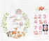 Woodland Animals Baby Stuff, Baby Month Blanket for Newborn Photo Taken - Baby Age Blanket with 2 Frame B34-1...