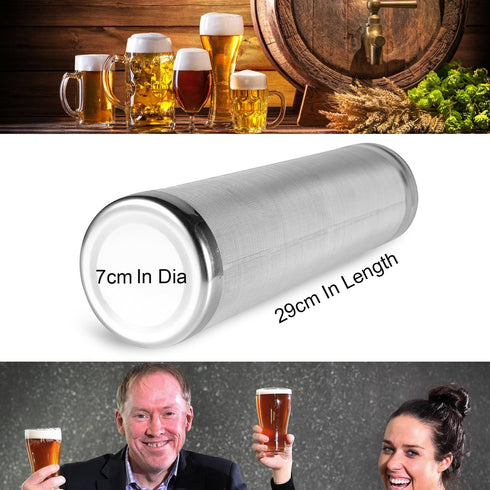 Beer Dry Hopper Filter,300 Micron Mesh Stainless Steel Hop StrainerCartridge,Homebrew Hops Beer & Tea Kettle Brew Filter by Fashionclubs(18cm x 7c...
