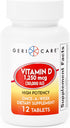 GeriCare Vitamin D 1,250mcg (50,000 IU) High Potency Once-A-Week Dietary Supplement, 12 Count (Pack of 1)...