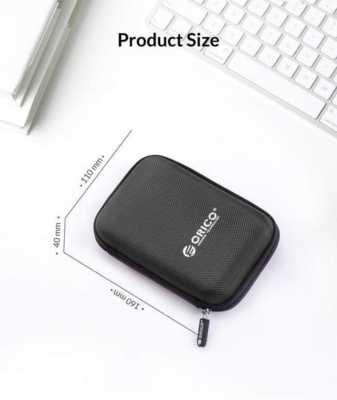 ORICO Hard Drive Case 2.5 inch External Drive Storage Carrying Bag Waterproof Shockproof with Inner Size 5.5x3.5x1.0inch for Organizing HDD and El...