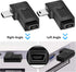 UCEC USB 2.0 Adapter Plug, Mini USB to Mini USB, Left and Right Angle Mini to Mini - Male to Female - Pack of 2...