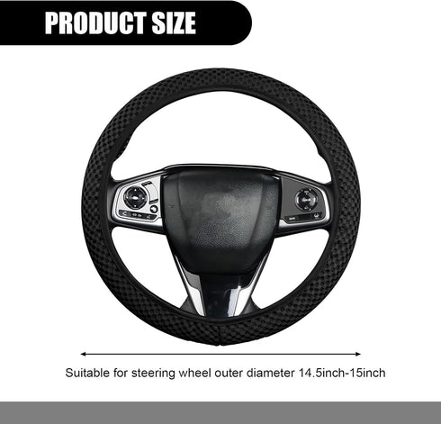Pack-1 Car Steering Wheel Cover, Ice Silk 3D Massage Mesh Breathable Without Inner Ring Steering Wheel Cover, Elastic Easy Grip Anti-Slip Protecto...