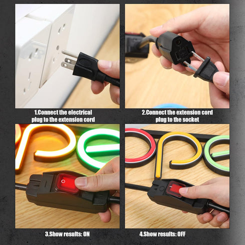 Weewooday 3 Prong Outdoor Extension Cord with Waterproof Switch 1875W Heavy Duty 14/3 SJT Cable Inline On/Off 15A 125V Grounded Outlets Plugs for ...