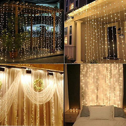 Geanmoki 306 LED Window Curtain String Light Wedding Party Home Garden Bedroom Outdoor Indoor Wall Decorations...