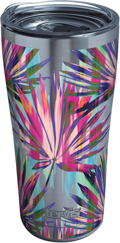 Tervis Multi Color Palms Triple Walled Insulated Tumbler Travel Cup Keeps Drinks Cold & Hot, 20oz Legacy, Stainless Steel...