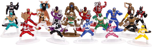 Jada Toys Power Rangers 1.65" Die-cast Metal Collectible Figures 20-Pack, Toys for Kids and Adults, Silver...