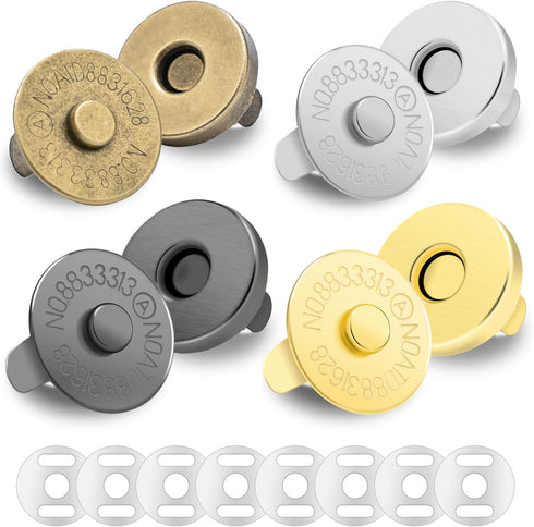CooBigo 40 Sets Magnetic Button Snap 14mm Magnetic Closures Replacement Kit Magnetic Snaps for Purses and Totes Clothing Sewing Bag DIY Craft...