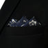 S&W SHLAX&WING Floral Pocket Square for Men Dark Blue Silver Unique Design 12.6" Large...