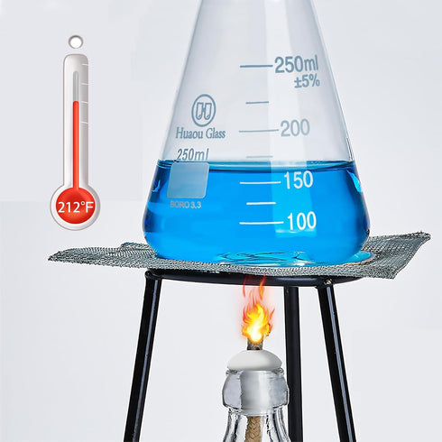 Glass Erlenmeyer Flask Set 50ml 150ml and 250ml, Narrow Mouth Graduated Flasks, 3.3 Borosilicate Glass, Ideal for Laboratory, Classroom or Home Us...