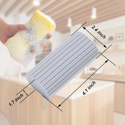 6-Pack Damp Clean Duster Sponge,Magic Sponge Eraser for Housekeeping,Reusable Cleaning Sponge for Blinds, Dish,Mirrors,Glass, Baseboards,Window Tr...