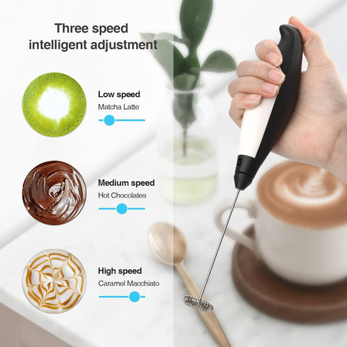 Mafiti Milk Frother coffee Frother Bigger Handle Handheld Electric for Milk Foaming, Latte/Cappuccino Frother Mini Frappe Mixer for Drink, Hot Cho...