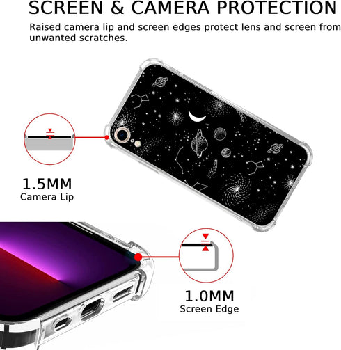 Zodiac & Astrology Case Compatible with iPhone XR, Aesthetic Dark Space Case for iPhone XR for Teens Men & Women, Trendy Cool TPU Bumper Phone Cov...