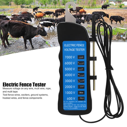 Electrical Fence Voltage Tester, Handheld Light Fence Fault Finder Tester, Troubleshooter High Voltage 600 to 7000V Gardening Tools, Locator Check...