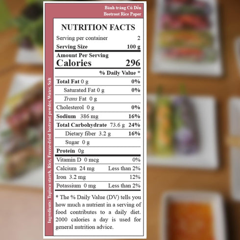 TANISA Rice Paper Wrappers for Spring Rolls – Square Beetroot Rice Paper Wrappers for Fresh Rolls – Vietnamese Banh Trang Rice Paper - Banh Trang ...