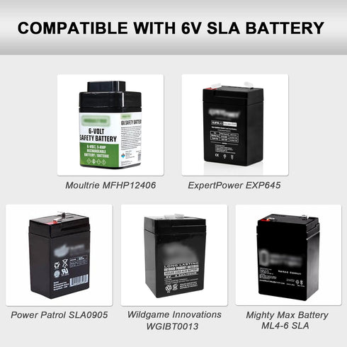 VHBW 6V 0.6A Battery Charger for Moultrie Battery Charger, Sealed Lead Acid Battery Charger with Red and Black Alligator Clips Power Adapter...
