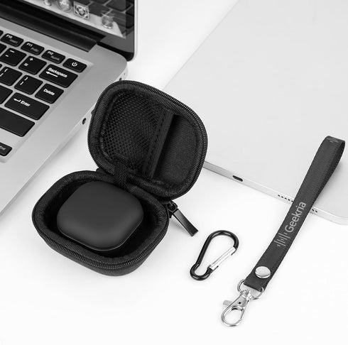 Geekria Shield Earbuds Case Compatible with Samsung Galaxy Buds3 FE, 3 Pro, Replacement Hard Shell Travel Carrying Bag (Dark Grey)...