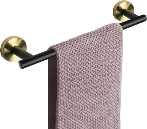 NearMoon Bathroom Towel Bar, Bath Accessories Thicken Stainless Steel Shower Towel Rack for Bathroom, Towel Holder Wall Mounted (1 Pack, Matte Bla...