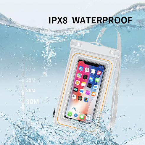 Floating Waterproof Phone Pouch IPX8 Waterproof Phone Case for iPhone 15 Pro Max 14 Plus 13 12 11 XR XS SE Galaxy S24 S23 S22 FE Up to 7.2'', Wate...
