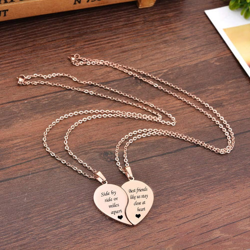 MJartoria BFF Necklace for 2-Valentines Heart Matching Necklace Best Friends Pendant Friendship Necklace Set of 2 Birthday Gifts...