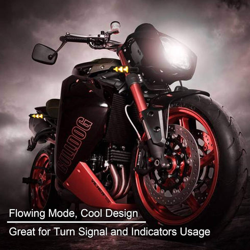 Kinstecks 4PCS Motorcycle Turning Indicators Flowing Turn Signal Lights 12V 12 LEDs Bulbs for Motorbike Scooter Quad Cruiser Off Road-Y Shape...