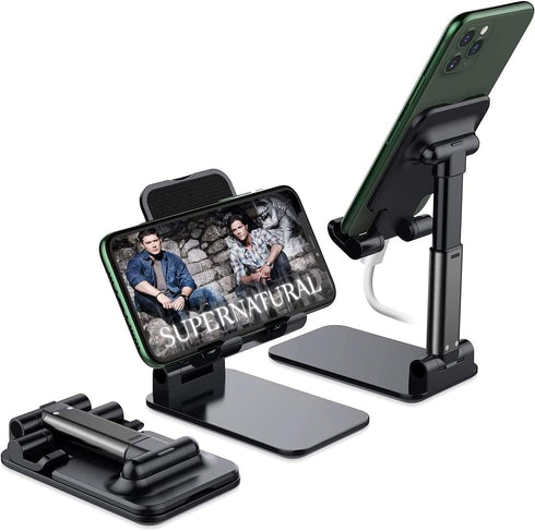 Adjustable Cell Phone Stand for Desk, Angle Height Adjustable Cell Phone Stand for Desk, Case Friendly Phone Holder Stand for Desk (Black 4 oz)......