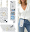 for iPhone 15 Case with Card Holder and Strap for Women,Crossbody Lanyard,Ring Stand,Snap Clasp,Cute Phone Wallet Cases 6.1 inch(White Leopard)......