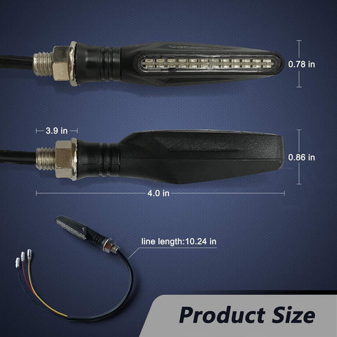 Motorcycle Indicators Flowing Turn Signal Lights Motorbike Turning Indicators Daytime Running Lights Brake Lights 12V for Motorcycle Motorbike(Pac...