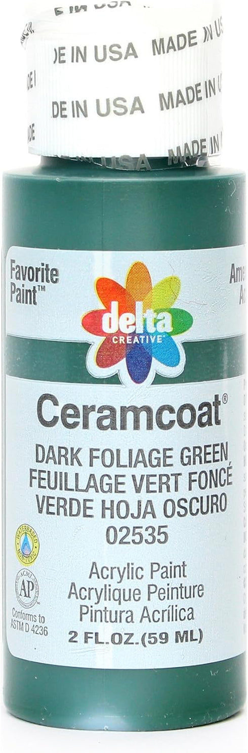 Delta Creative Ceramcoat Acrylic Paint in Assorted Colors (2 oz), 2535, Dark Foliage Green...