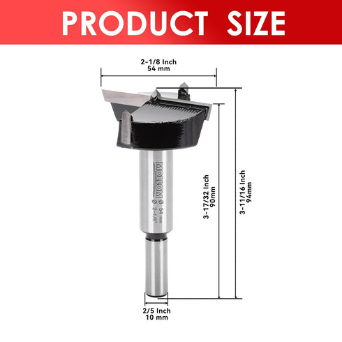 2-1/8" (54mm) Forstner Drill Bit for Precise Woodworking with Durable YG8 Carbide Thickness of 2.0mm,This Hinge Cutter Tool is Ideal for Hard Wood...