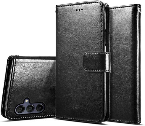 for Samsung Galaxy A05s Case, with Screen Protector,PU Leather Wrist Strap Card Slots Shockproof Protective Flip Cover Phone Wallet Case for Samsu...