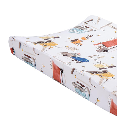 Bedtime Originals Construction Zone Changing Pad Cover - White/Trucks...