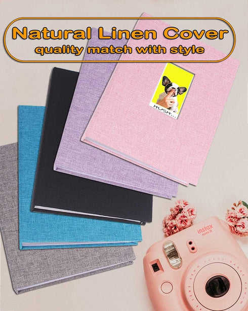 GPIRAL Mini Photo Album 208 Vertical Photos - Linen Front Window, Photo Album 2x3 Compatible with Fujifilm Instax Mini Film 7s 8 9 11, Polaroid 30...