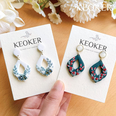 KEOKER Polymer Clay Cutters, Boho Clay Cutters for Polymer Clay Jewelry, Basic Polymer Clay Cutters, Clay Earrings Cutters.((A)...