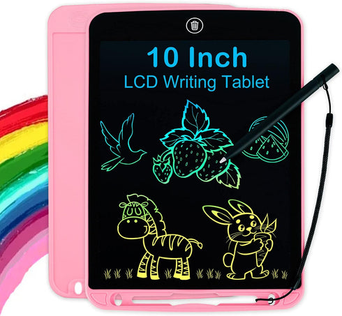 Girls Toys Gifts LCD Writing Tablet for Kids 10 Inch, Colorful Doodle Board Drawing Tablet with Lock Function, Erasable Reusable Writing Pad, Educ...