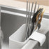Multifunctional Compact Kitchen Drainer Drain Basket Utensil and Cutlery Drying Rack Holder and Hangable Sink Shelf Home Fruit Basket Plastic Stor...