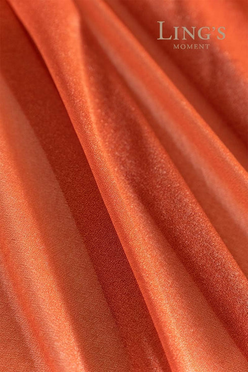 Ling's Moment 14Ft Terracotta Sheer Chiffon Like Table Runner with Silver Sparkle Rust Tablecloth for Wedding Rustic Boho Party Bridal Shower Deco...