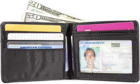 Big Skinny Men's Leather Bifold Slim Wallet, Holds Up to 25 Cards...