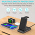 Foldable Wireless Charger Station – 3 in 1 Qi Wireless Charger Dock for iPhone and Apple Watch – Fast Charging Universal Dock for Samsung, Huawei,...