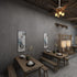 16"×118" Dark Grey Black Concrete Wallpaper Peel and Stick 3D Matte Textured Thick Concrete Cement Contact Paper Vinyl Wrap Removable DIY Tile Wal...