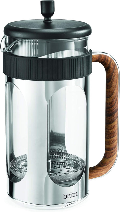 brim 8 Cup French Press, Quickly Brew Coffee in Under 5 Minutes, Classic Design with Modern Twist, Dishwasher Safe Carafe for Easy Cleaning, Repla...