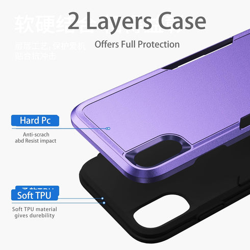 Compatible with iPhone XR Case, Heavy Duty Protection Shockproof Dropproof Dustproof Anti-Scratch Phone Case Cover for xr -Purple...