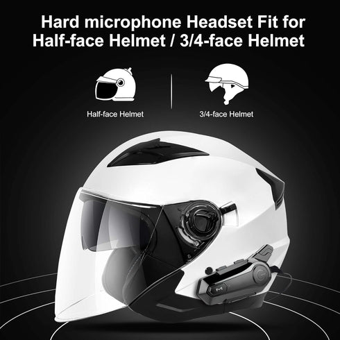 Motorcycle Bluetooth Headset E1 2 Riders Wireless Dirt Bike Helmet Intercom with CVC Noise Cancellation Stereo Music IPX6 Waterproof for Half/Open...