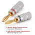 WGGE WG-009 Banana Plugs Audio Jack Connector 12 Pairs / 24 pcs, 24k Gold Dual Screw Lock Speaker Connector for Speaker Wire, Wall Plate, Home The...